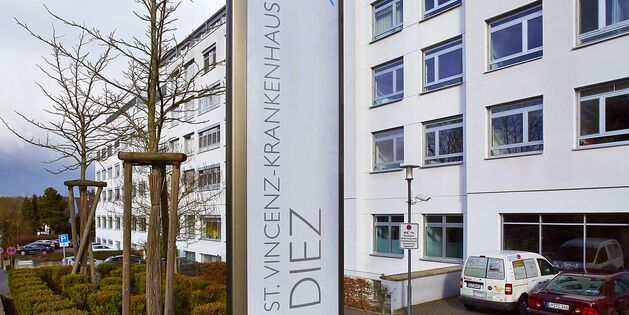 Standort MVZ am Krankenhaus Diez Eingang St. Vincenz-Krankenhaus Diez